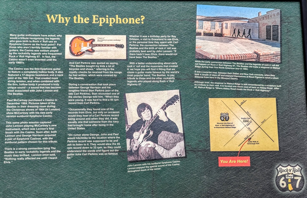Why the Epiphone Casino was chosen as the design for Guitar Walk