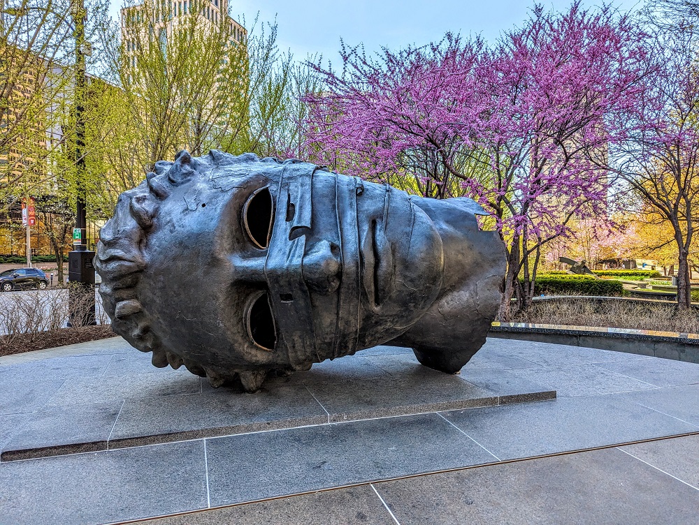 Eros Bendato sculpture in Citygarden Sculpture Park in St Louis, MO