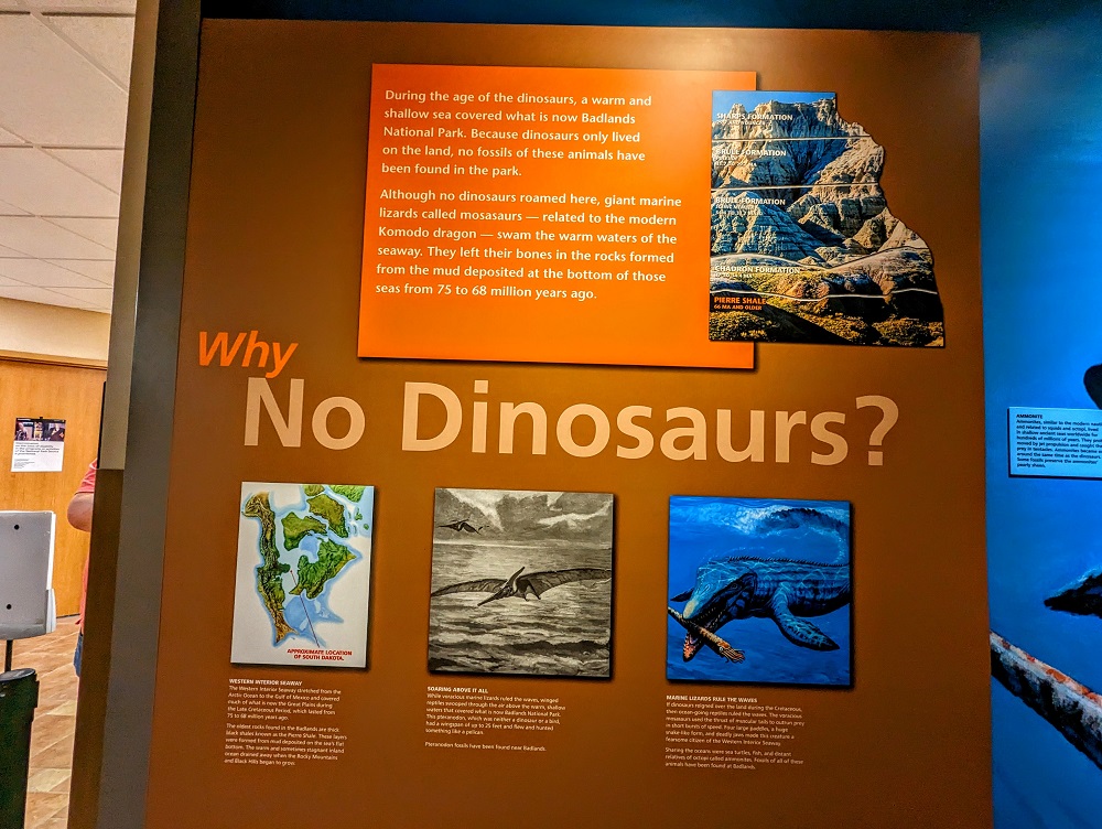 Exhibit in the visitor center at Badlands National Park