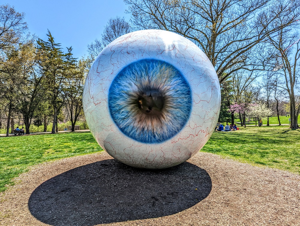 Eye sculpture at Laumeier Sculpture Park in St Louis, MO