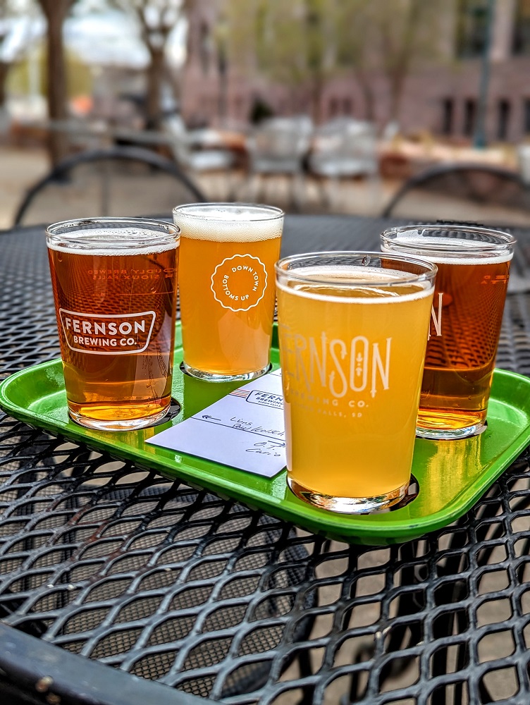 Fernson Brewing Company in Sioux Falls, SD - Beer flight