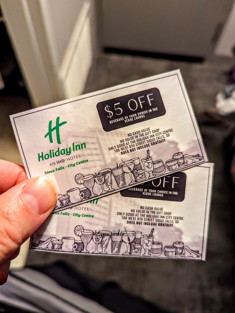 Holiday Inn Sioux Falls-City Centre - $5 credits for the bar & restaurant