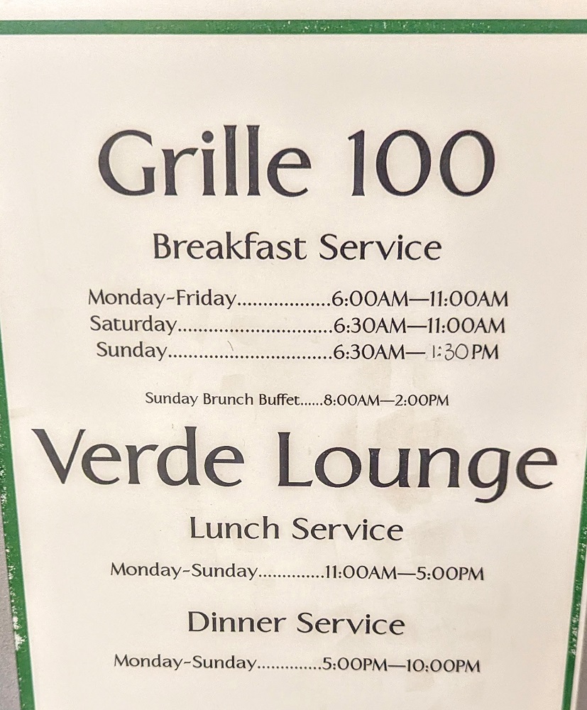 Holiday Inn Sioux Falls-City Centre - Grille 100 & Verde Lounge breakfast, lunch & dinner times