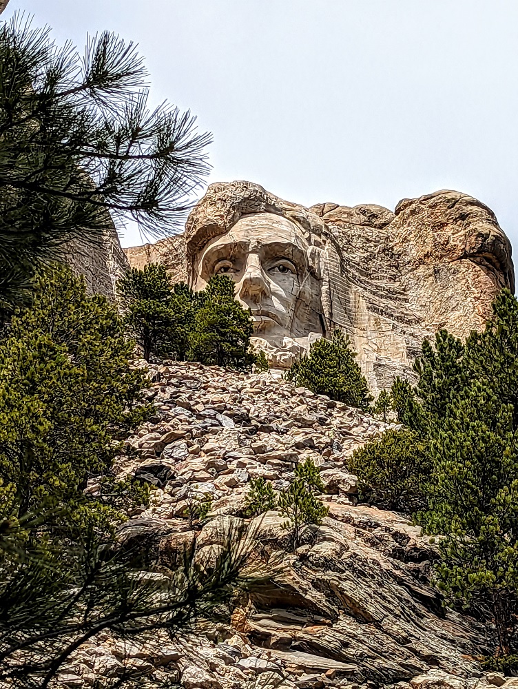 Mount Rushmore - View of Abraham Lincoln's face along the Presidential Trail