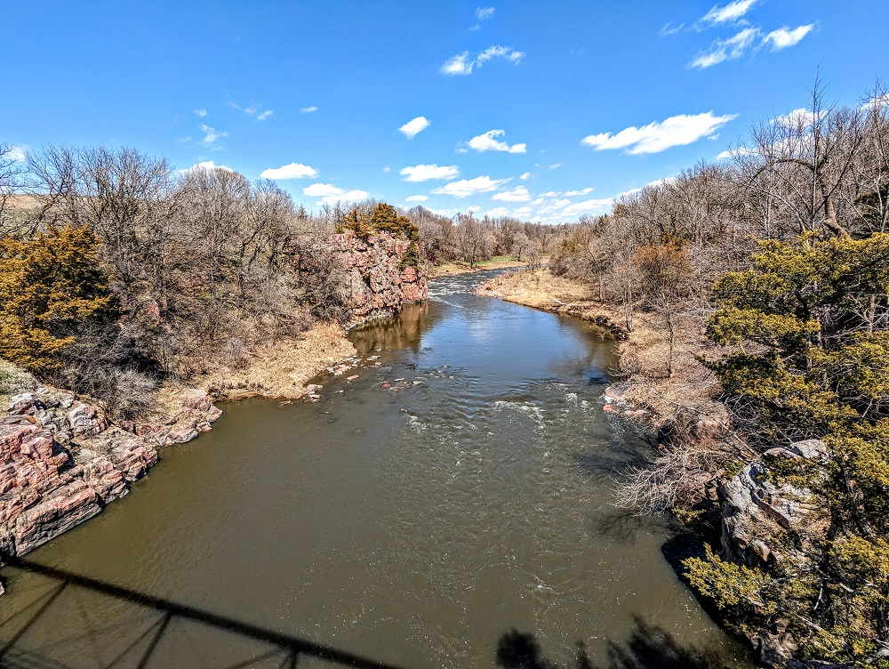 Palisades State Park - View of Split Rock Creek going downstream from the 1908 Palisades Iron Bridge