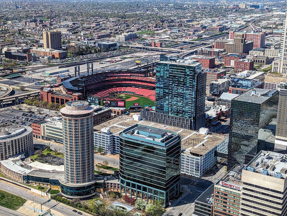View of Busch Stadium from the Gateway Arch
