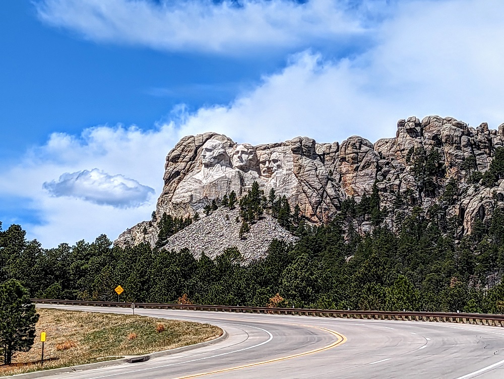 View of Mount Rushmore on the drive up