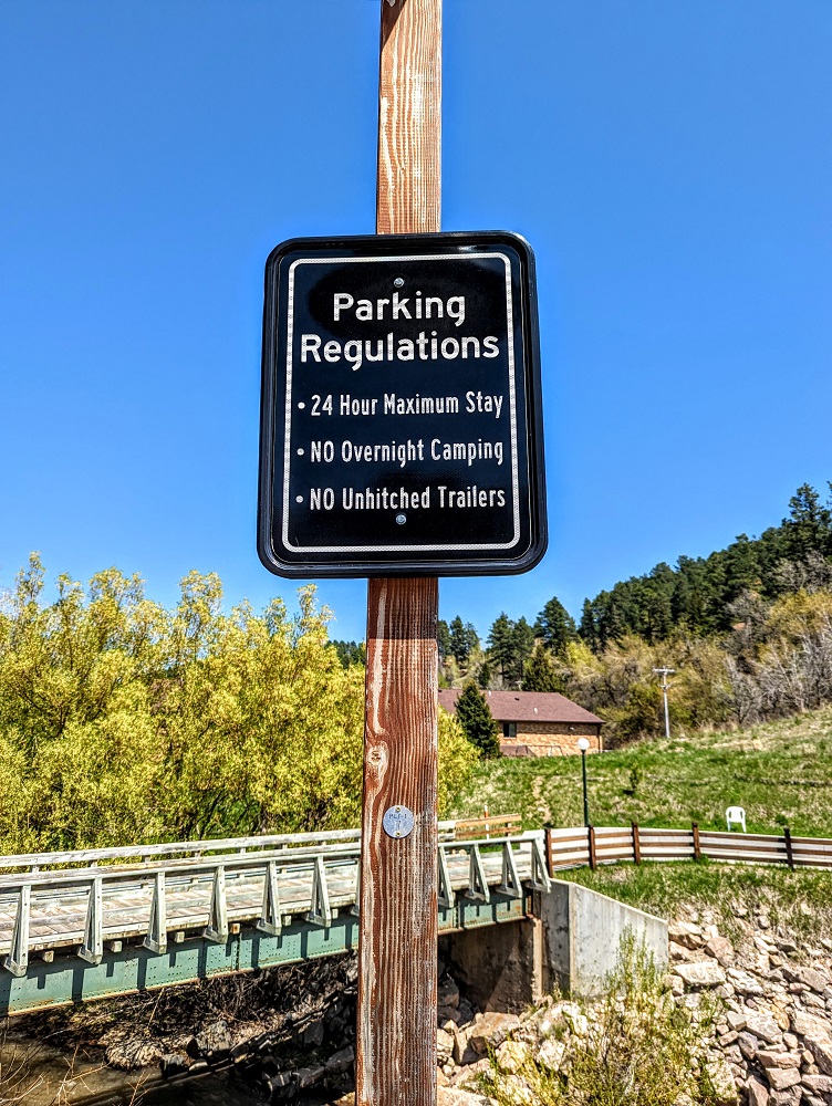 Deadwood Welcome Center parking lot