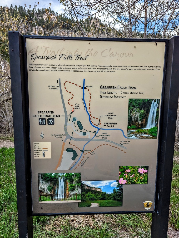 Spearfish Falls trail map