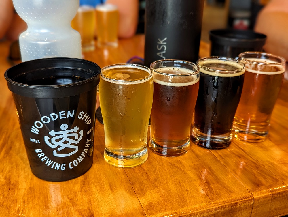 Beer flight at Wooden Ship Brewing Company