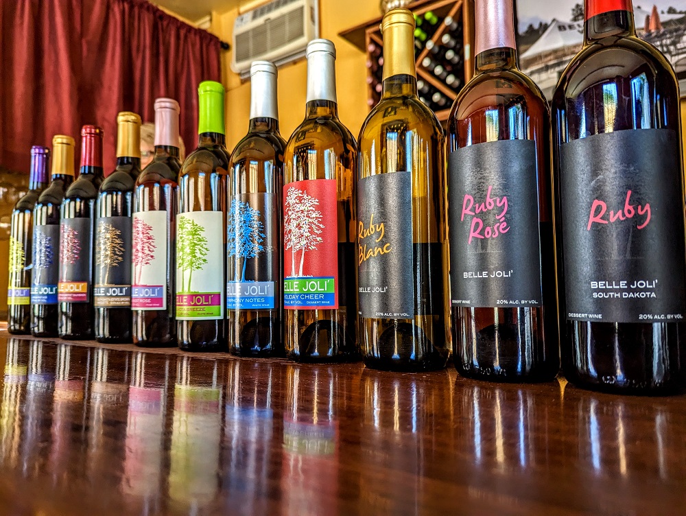 Belle Joli Winery wine bottles