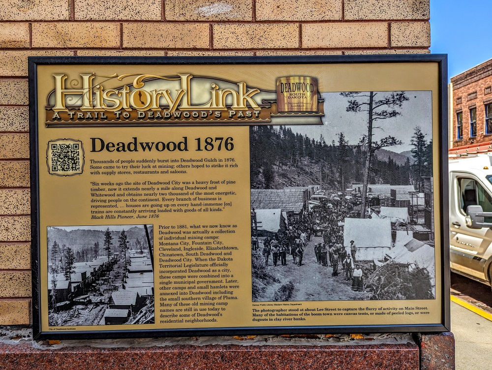 Deadwood HistoryLink information board