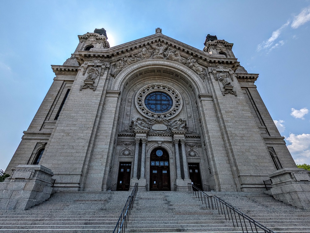 Front of Cathedral of Saint Paul in St Paul, MN