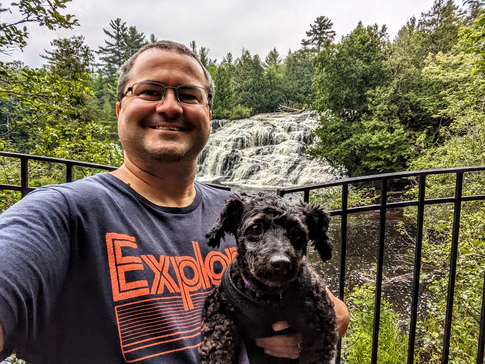 Me and Truffles at Bond Falls Scenic Site
