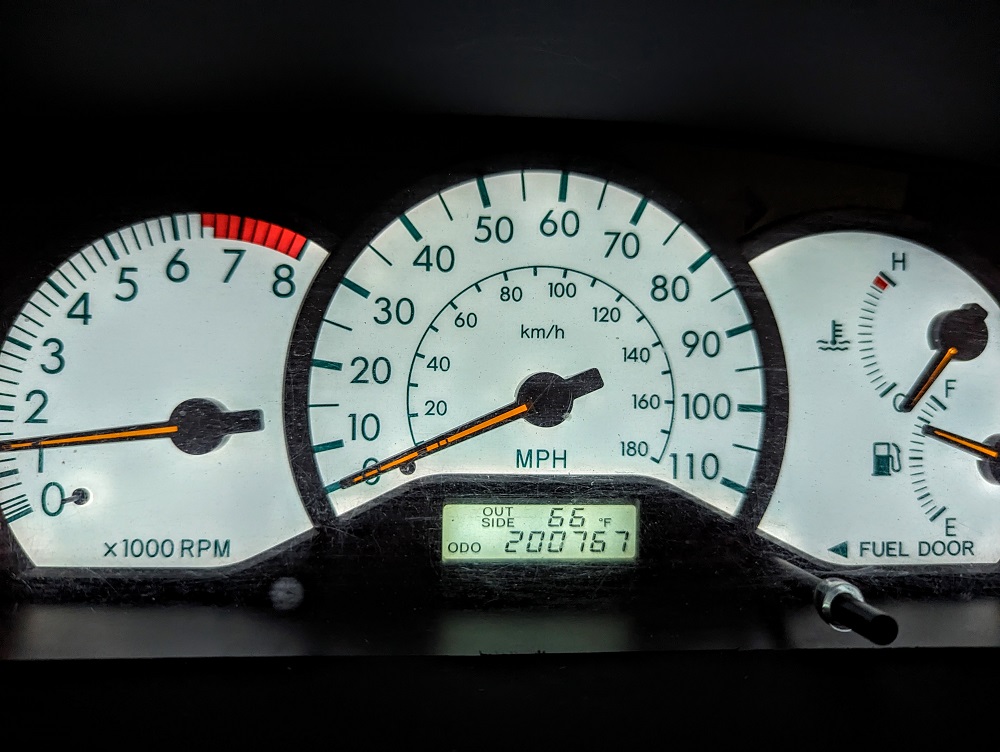 Odometer reading at the end of June 2023
