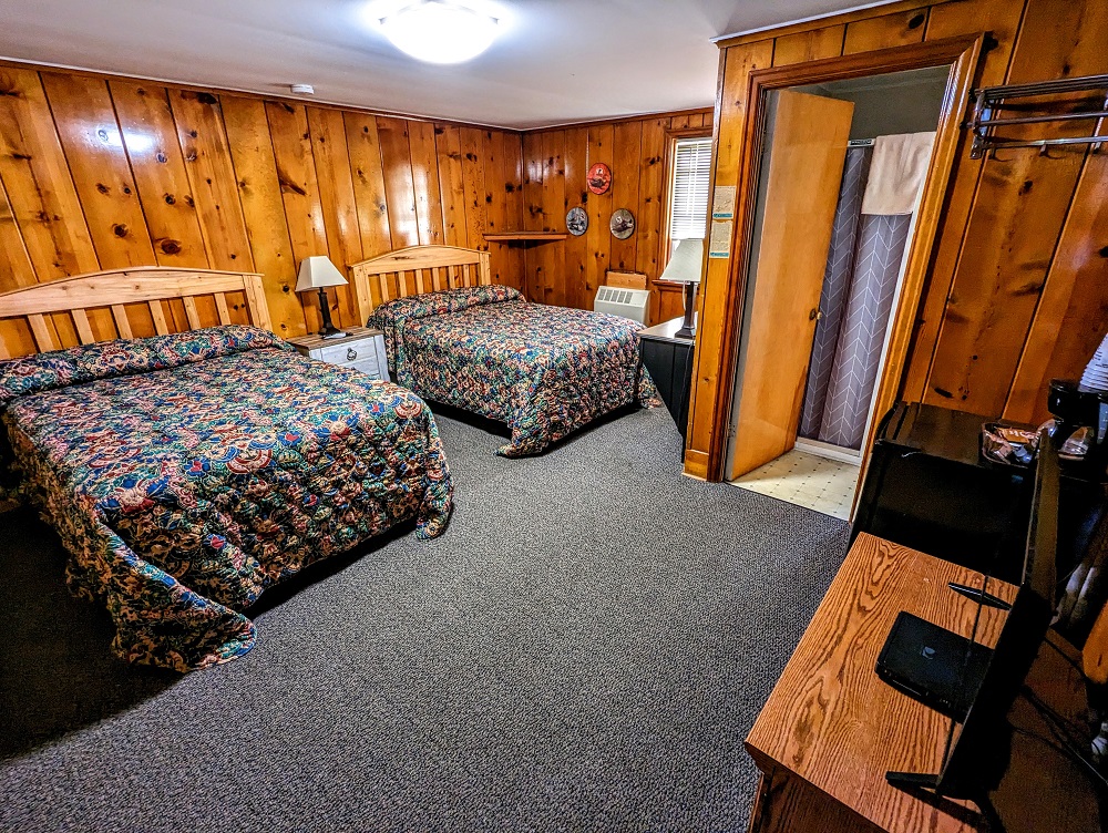 Our room at Norman's One Stop motel in Orr, MN