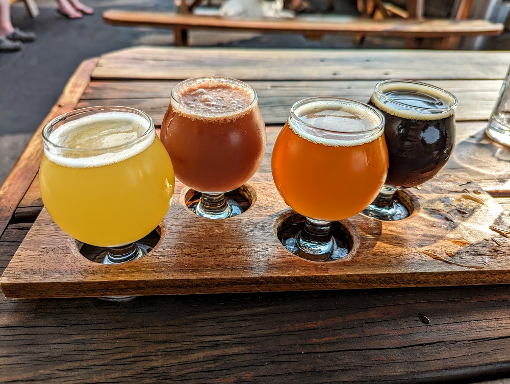 Beer flight at Swiftwater Brewing Co