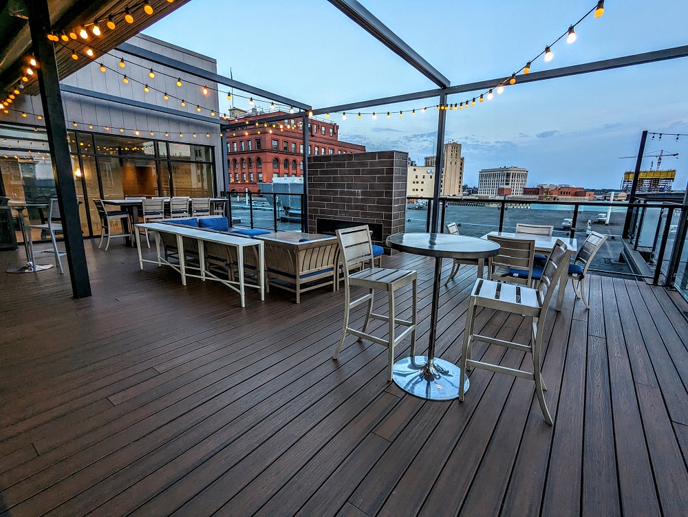 Homewood Suites Grand Rapids Downtown, MI - Rooftop bar seating 1