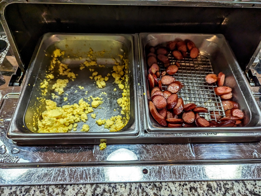 Homewood Suites Grand Rapids Downtown, MI breakfast - Scrambled egg & sausage