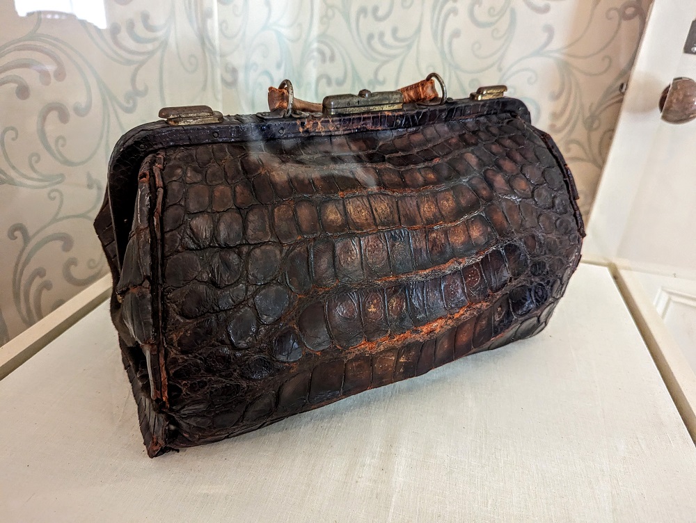 Susan B Anthony's alligator purse