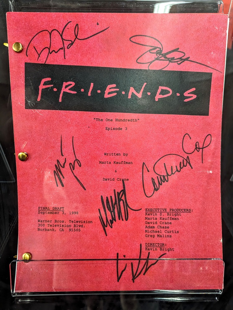 The Friends Experience Detroit - Signed copy of the 100th episode script
