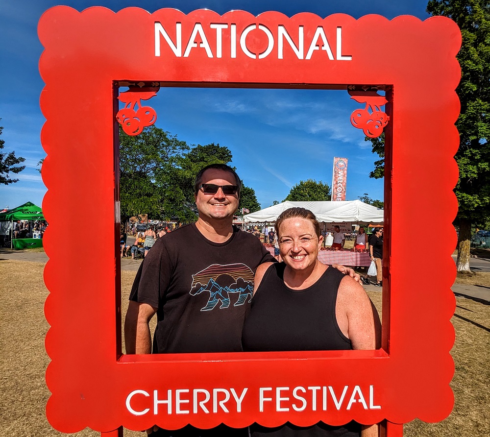 Us at the Cherry Festival in Traverse City