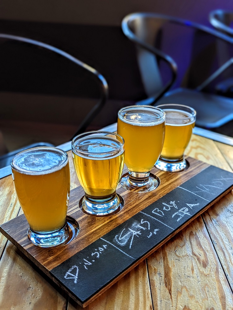 Beer flight at Rare Form Brewing Company in Troy, NY