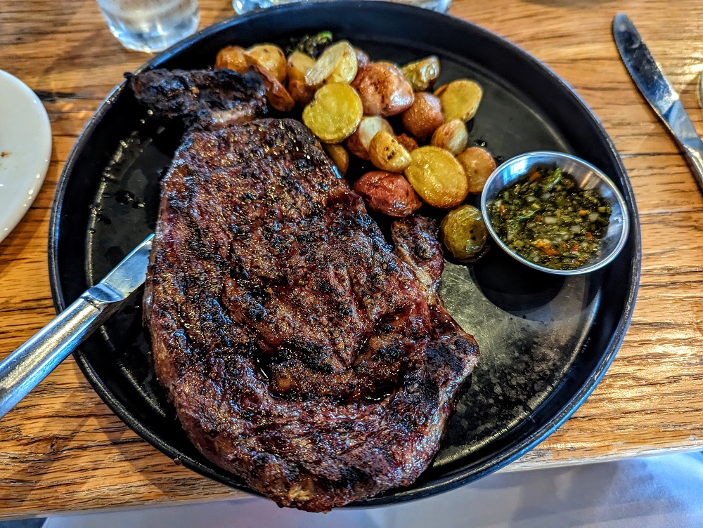 City Vineyard, NYC - 18oz ribeye steak