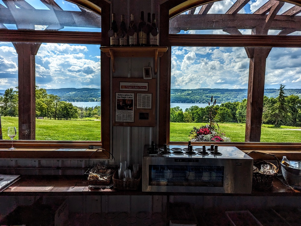 Keuka Spring Vineyards - View from inside the tasting room