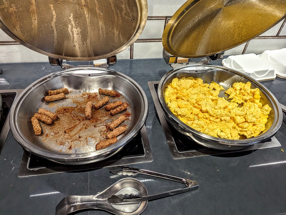 Residence Inn Manchester Downtown, NH breakfast - Sausage & scrambled eggs