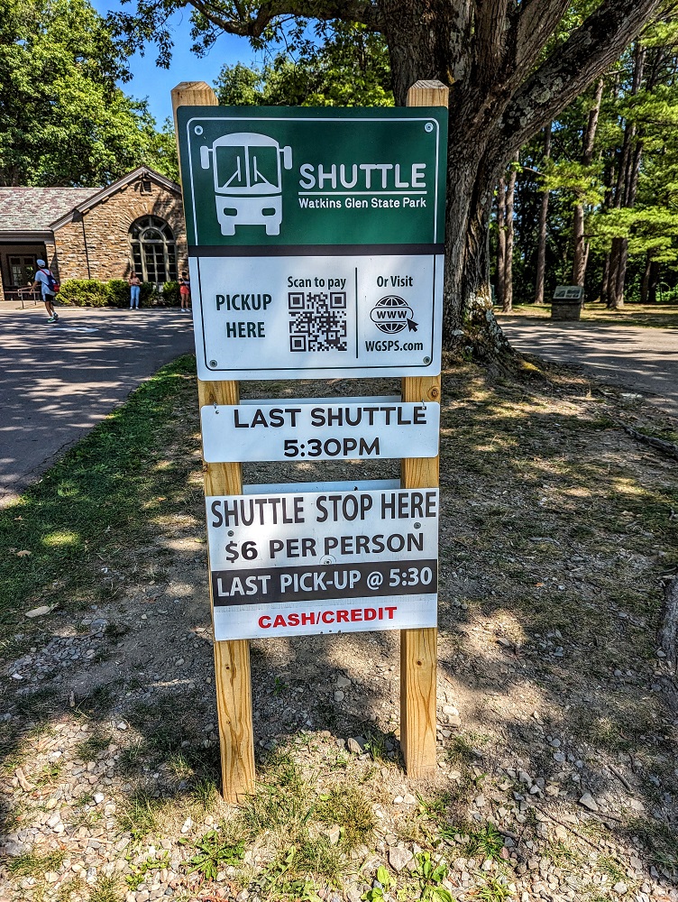 Watkins Glen State Park shuttle bus stop