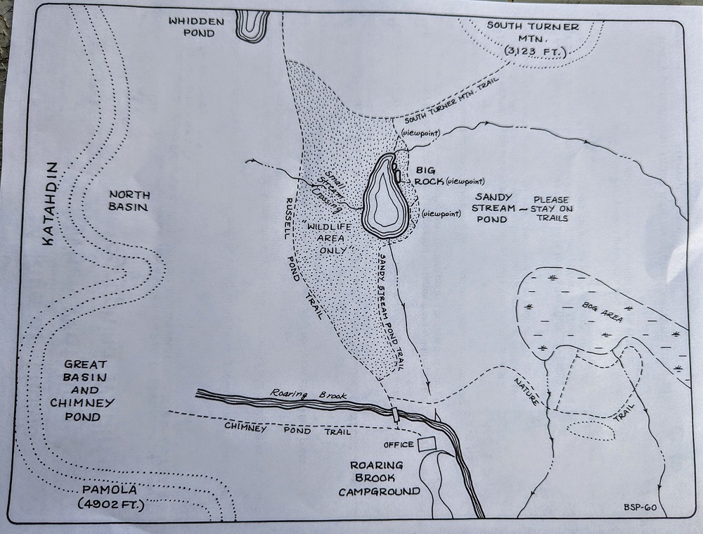 Baxter State Park - Sandy Stream Pond trail map