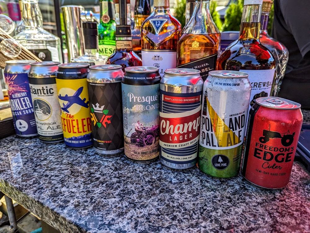 Beers & spirits at Ivy Manor Inn Garden Bar in Bar Harbor, ME