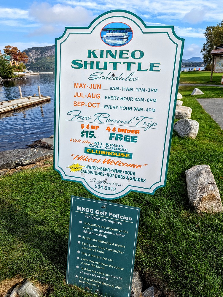 Kineo Shuttle schedule & pricing
