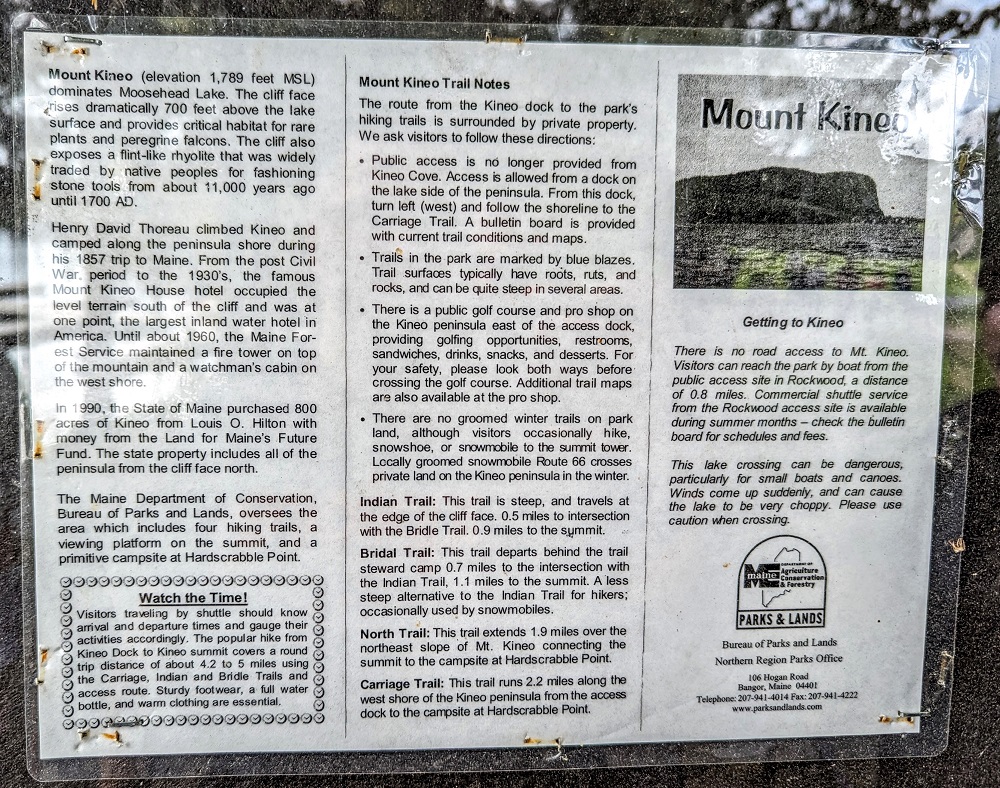 Mount Kineo information
