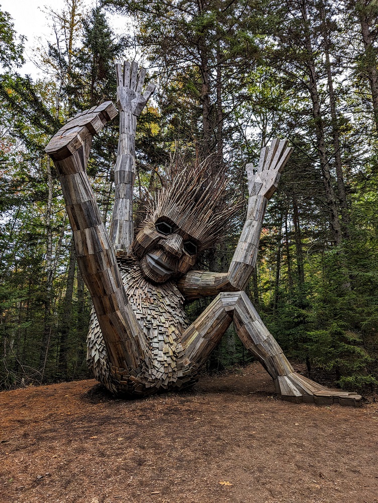 Soren - Thomas Dambo troll at Coastal Maine Botanical Gardens Guardians of the Seeds