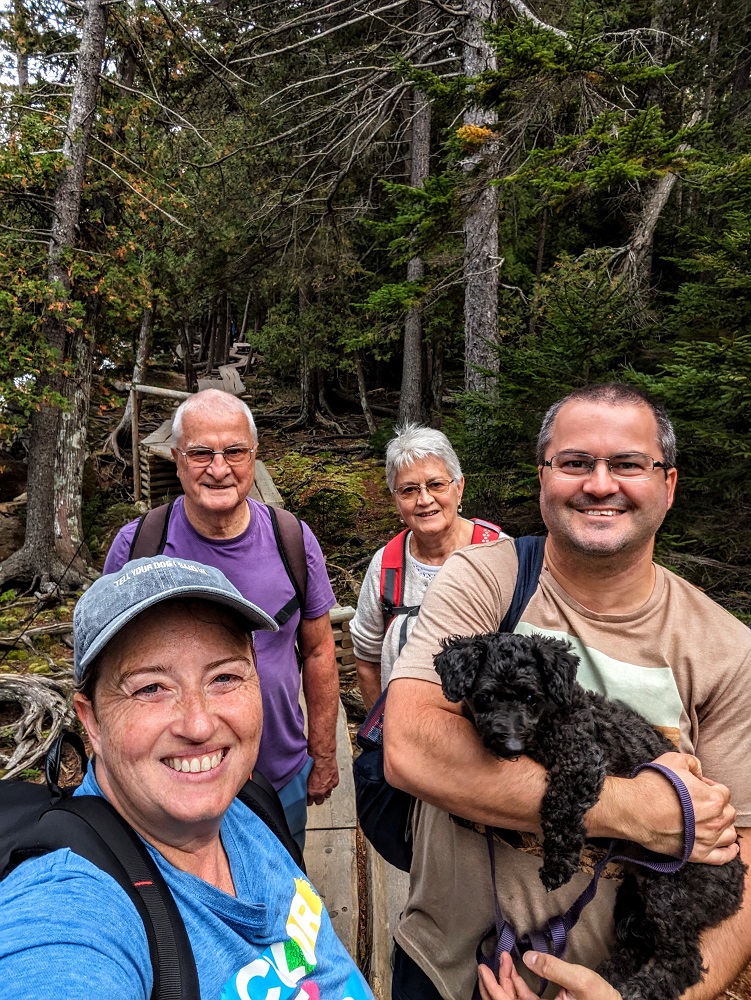 The five of us on the Jordan Pond Path trail