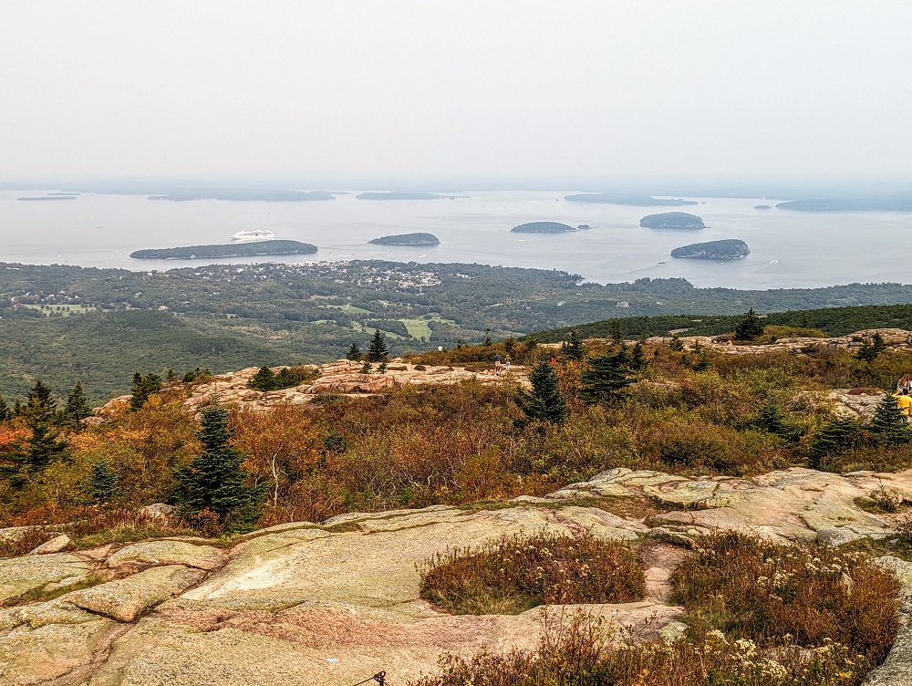 View from Cadillac Mountain summit in Acadia National Park