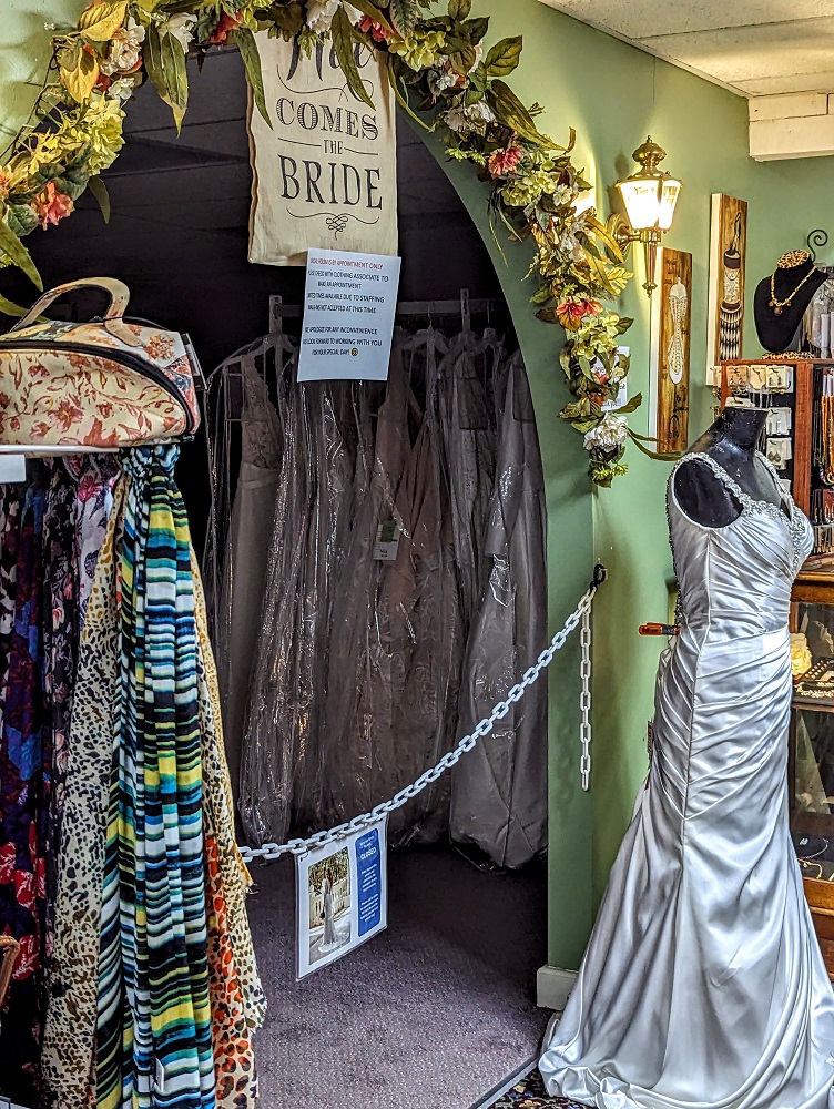 Wedding dresses in Hussey's General Store