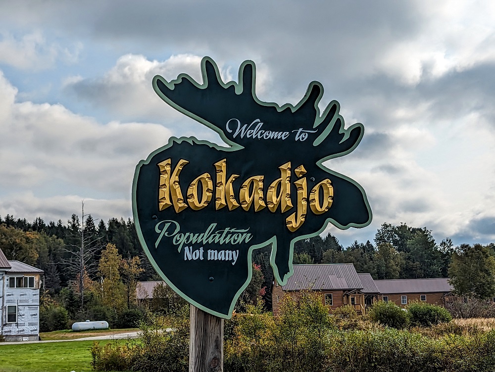 Welcome to Kokadjo Population Not Many sign