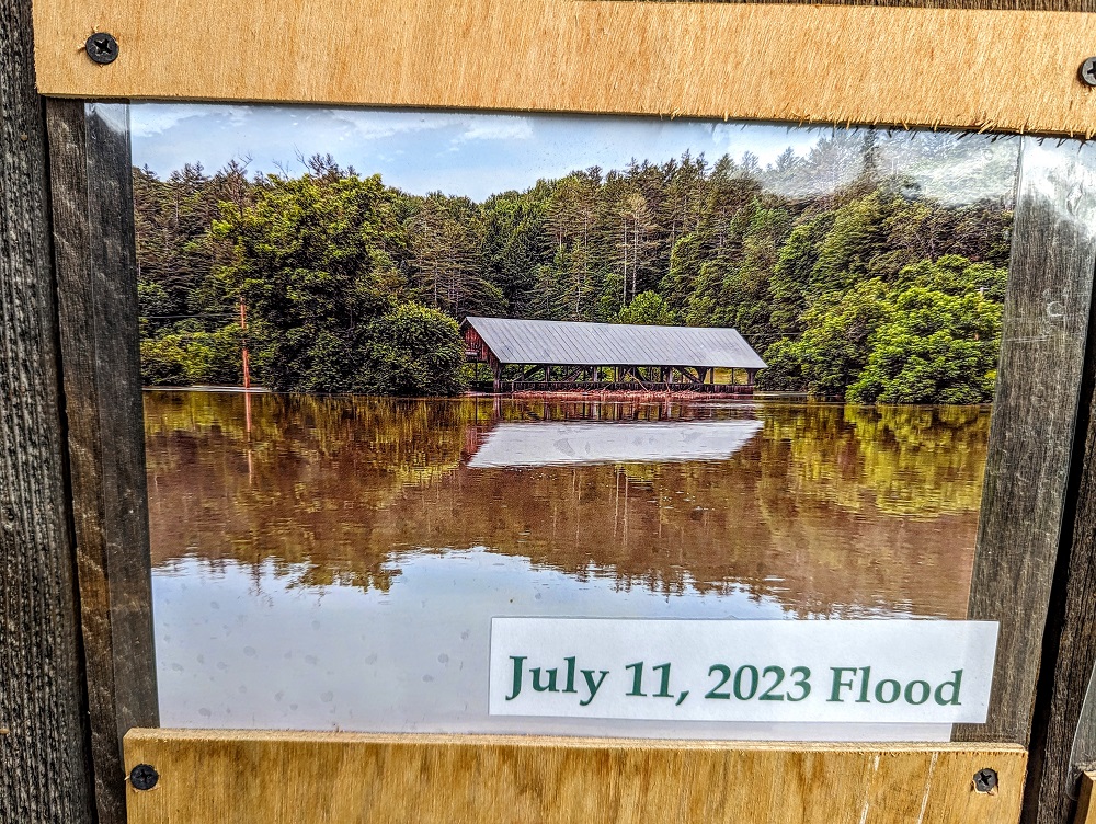 Coburn Covered Bridge - Photo of the flooding in July 2023