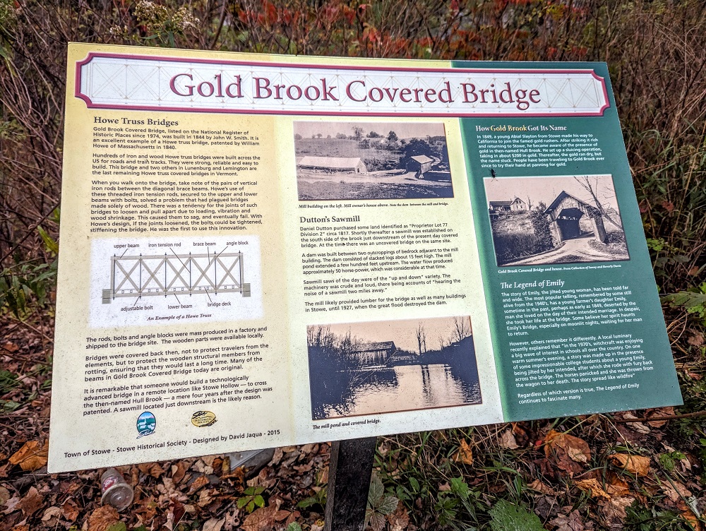 Information about Gold Brook Covered Bridge