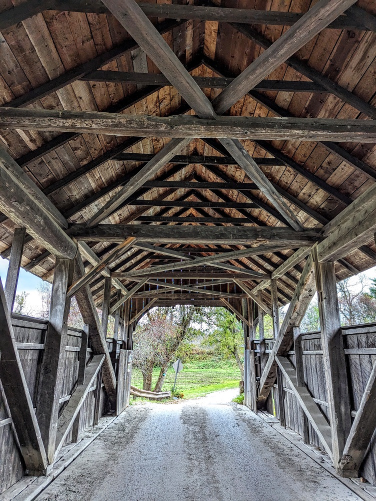 Inside Coburn Covered Bridge