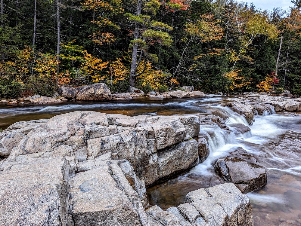 Lower Falls Recreation Site on Kancamagus Highway in New Hampshire