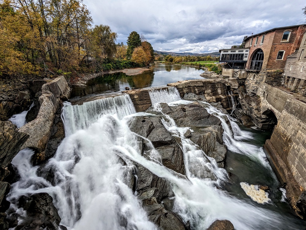 Mill Pond Falls in Quechee, Vermont