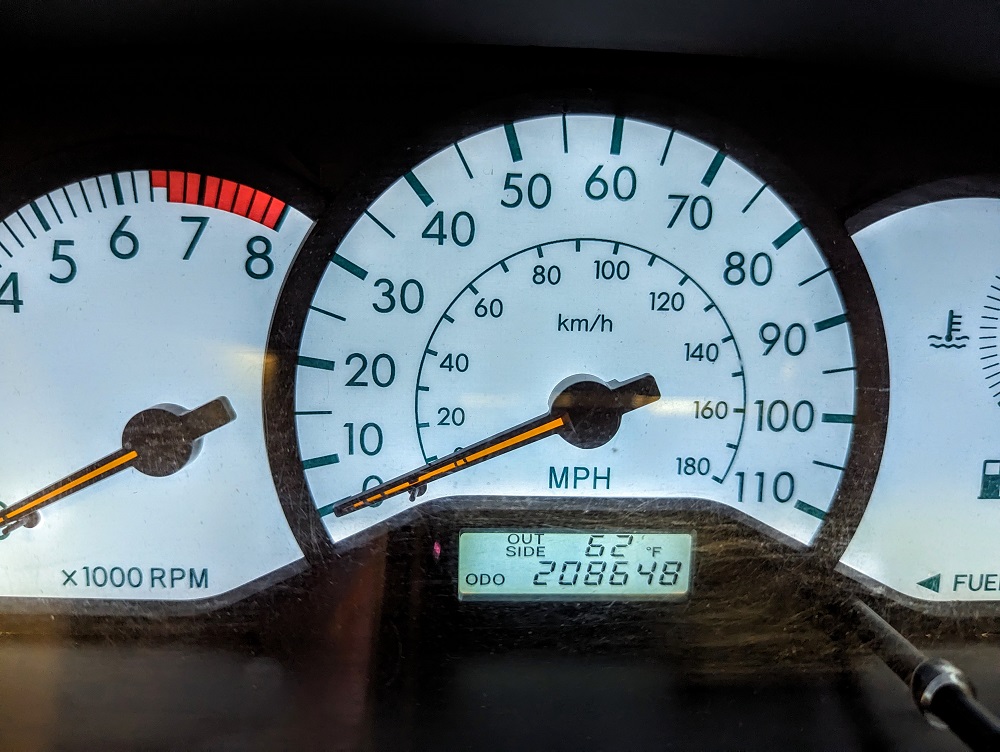 Odometer reading at the end of October 2023