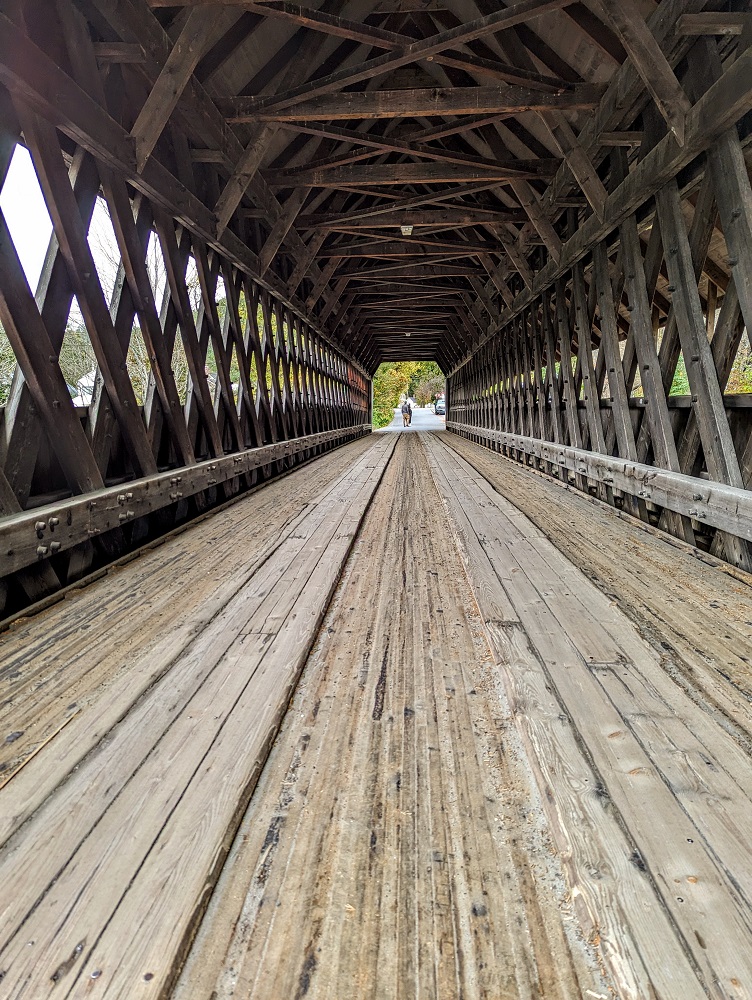 Road running through Middle Covered Bridge