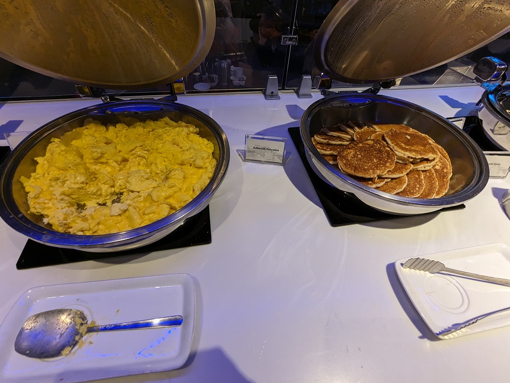 Hyatt Regency Boston breakfast - Scrambled eggs & pancakes
