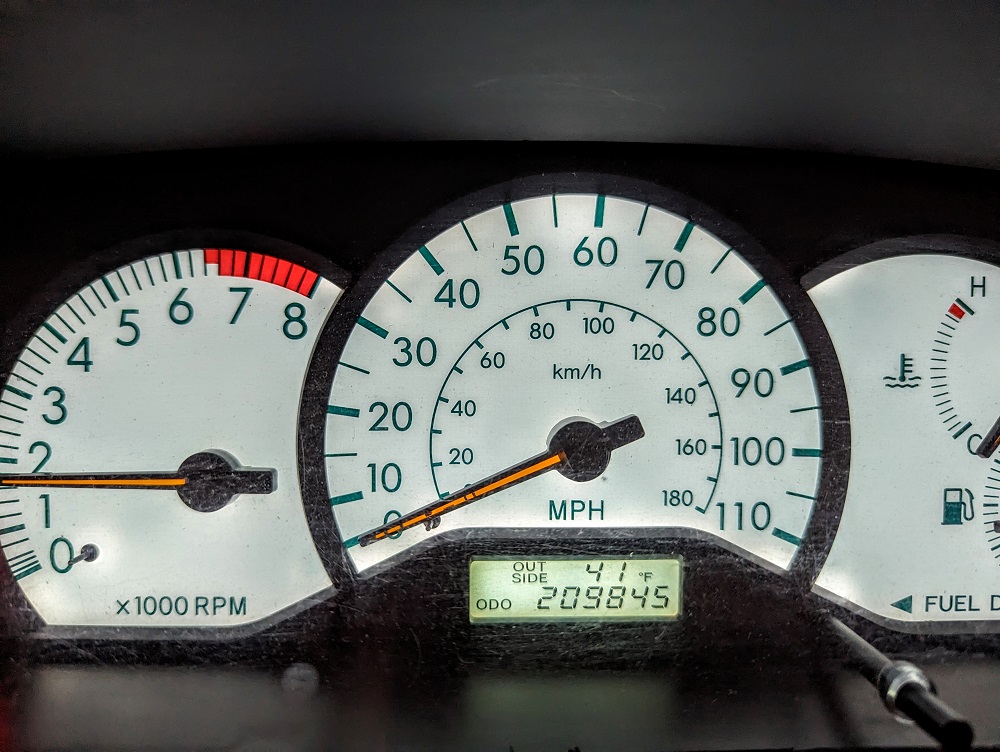 Odometer reading at the end of November 2023