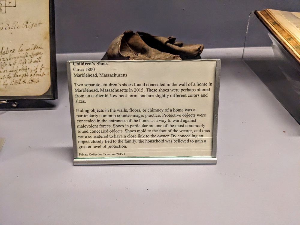 Salem Witch Museum - Children's shoes that were thought to protect from magic